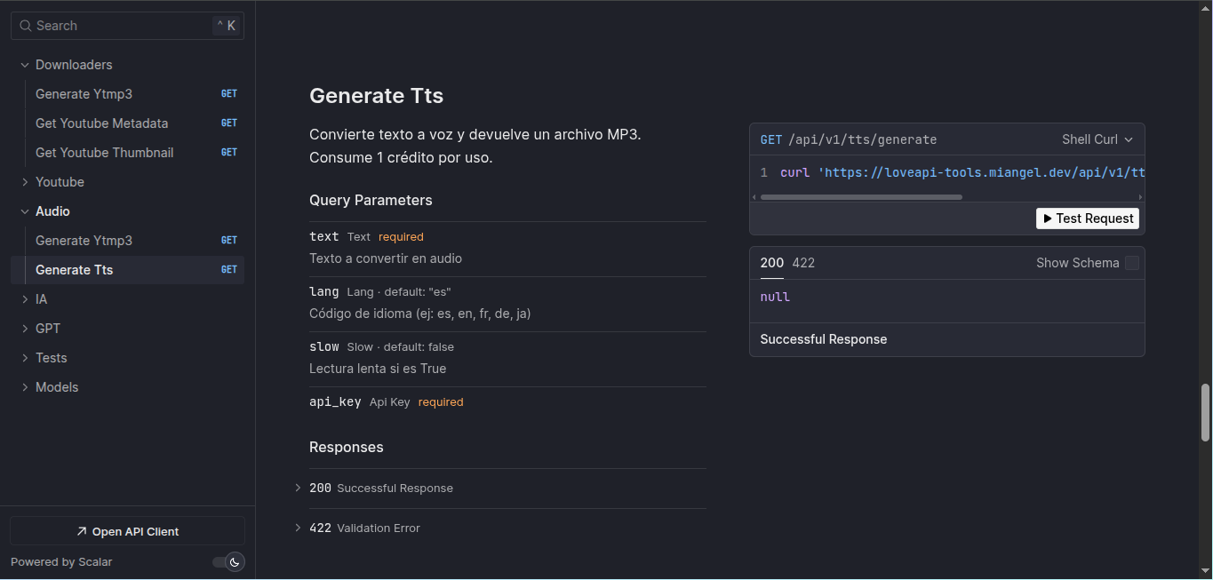 Love API Tools screenshot